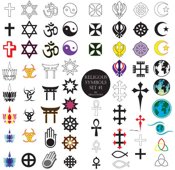 600x585 Vector Religious Symbols Set Download Free Vector Art Free Vectors