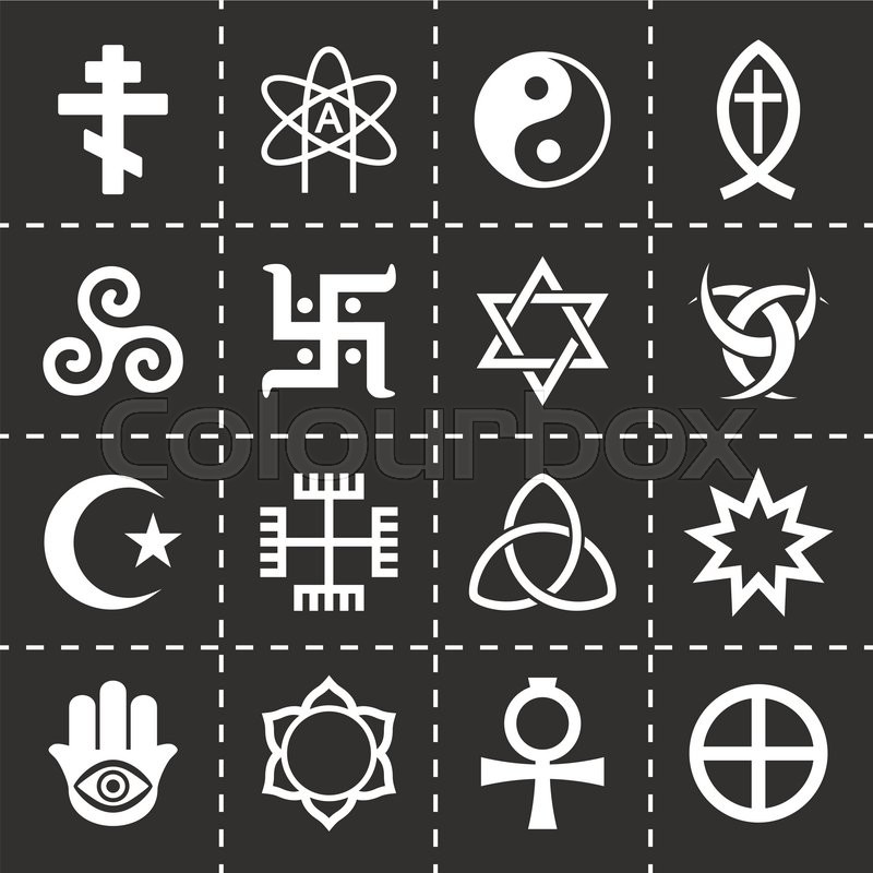 800x800 Vector Religious Symbols Icon Set Stock Vector Colourbox