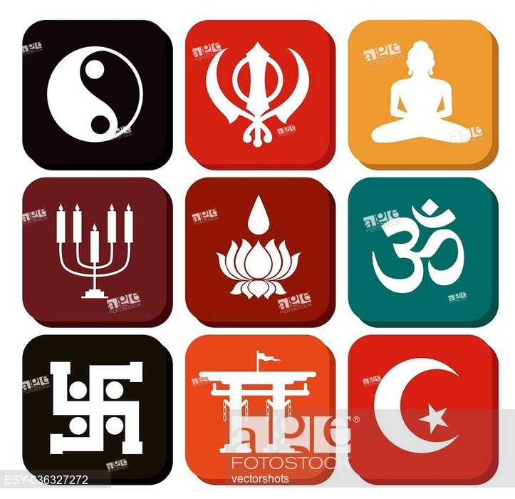 723x700 Vintage Set Of Religious Symbols Vector Illustration, Stock Vector
