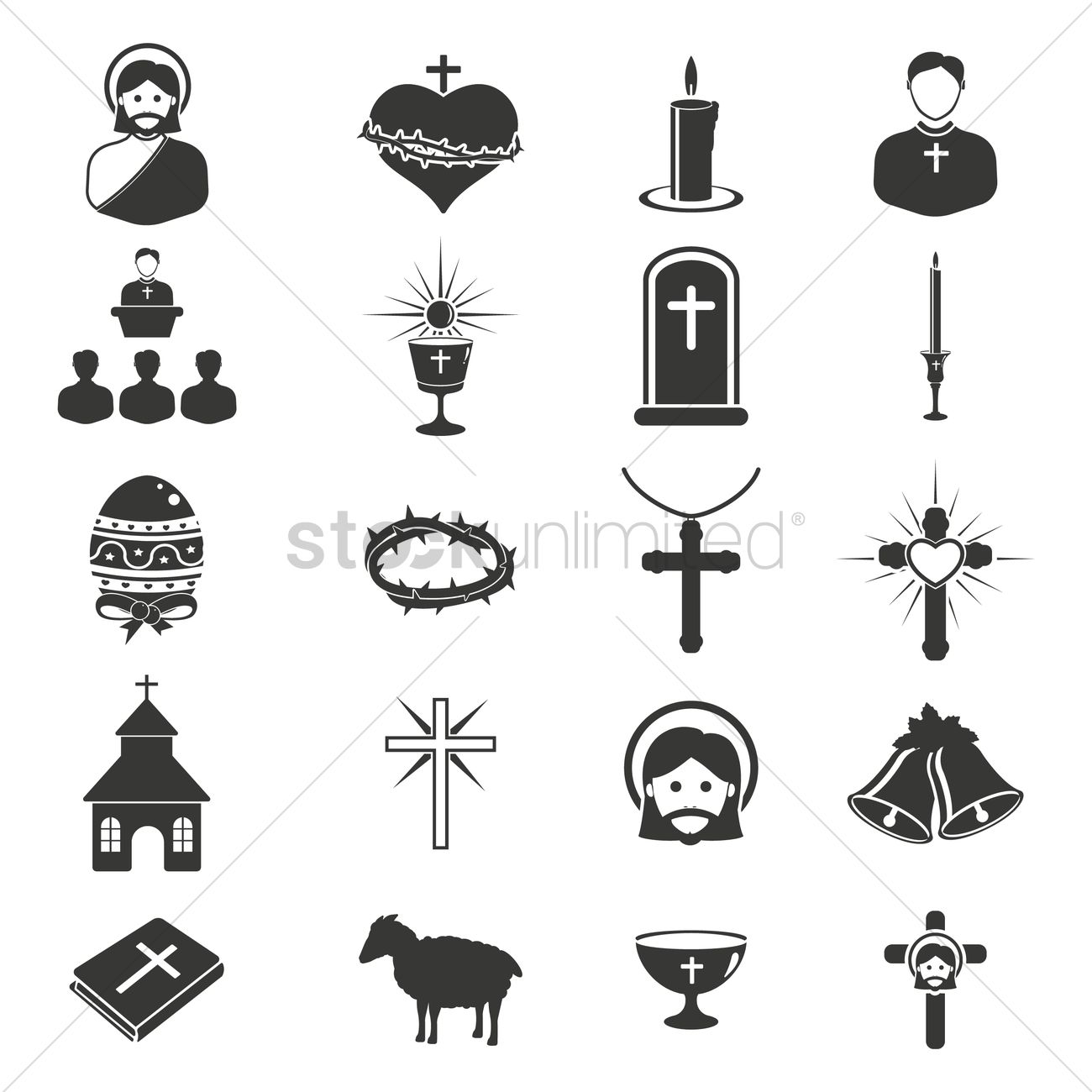 1300x1300 Catholic Religion Icons Vector Image