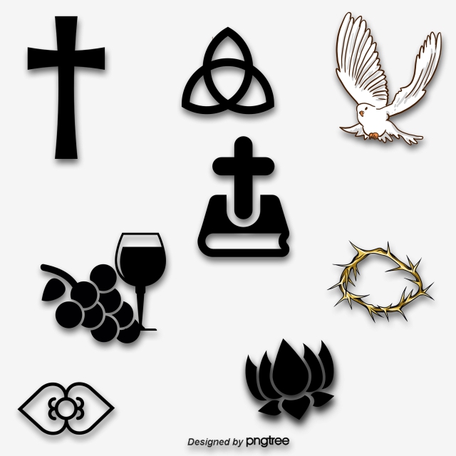 640x640 Christian Crosses Painted Dove Religious Element, Dove Vector
