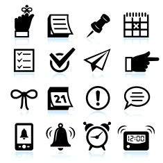 235x235 Reminder Icons And Widgets Black White Vector Icon Set Vector
