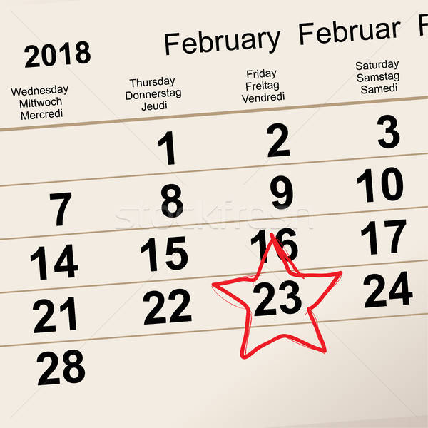 600x600 February Russian Day Of Defender Fatherland Red Star Calendar