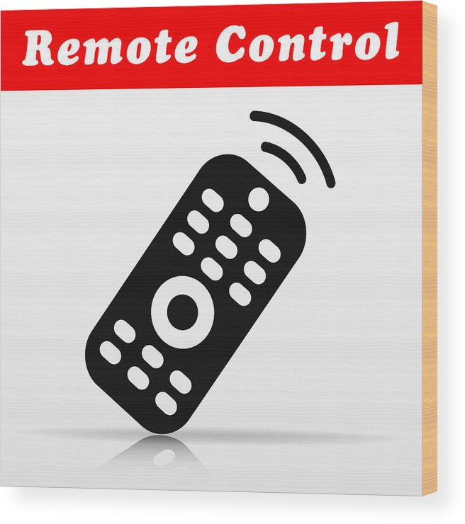 656x740 Remote Control Vector Icon Design Wood Print