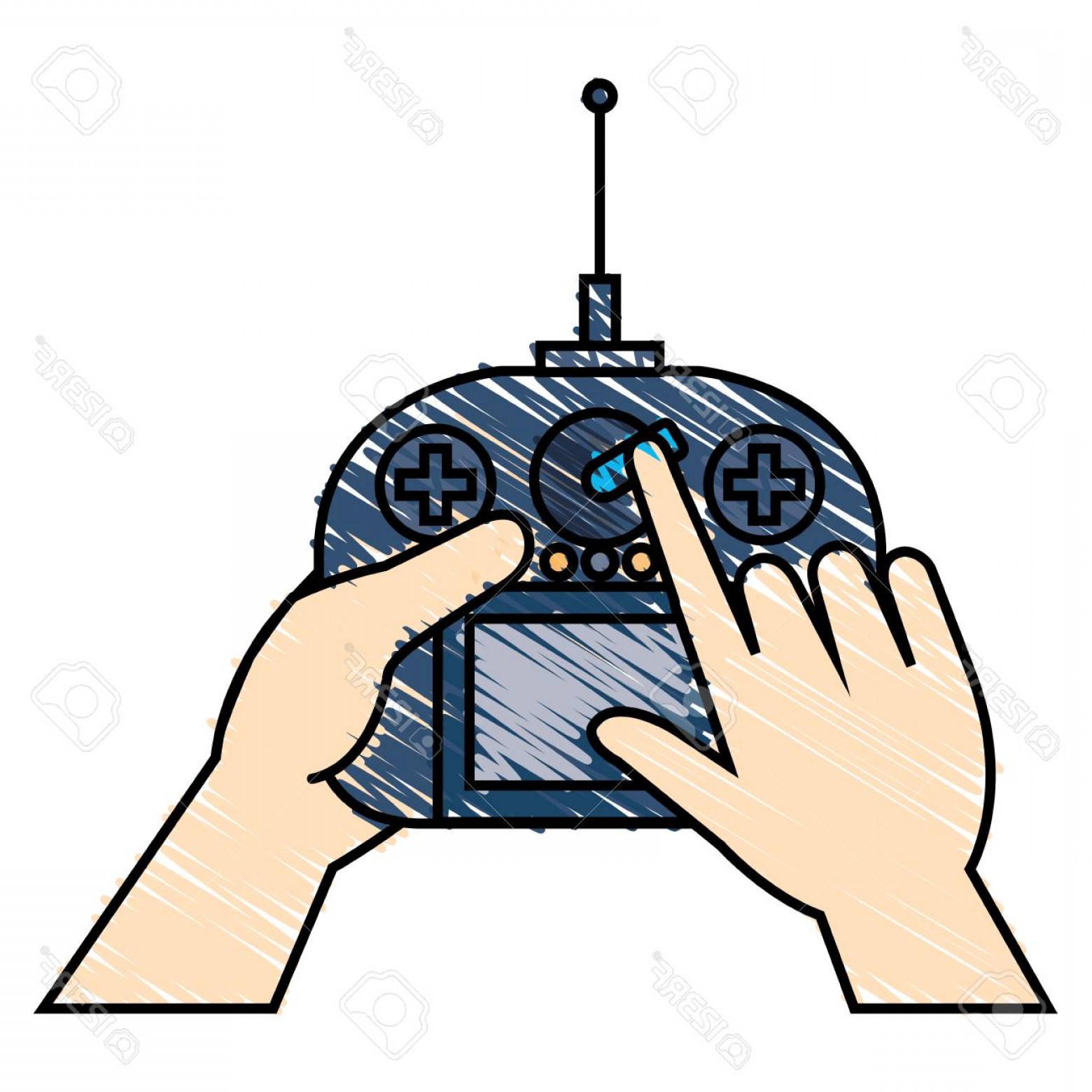 1560x1560 Photostock Vector User Hand With Drone Remote Control Vector