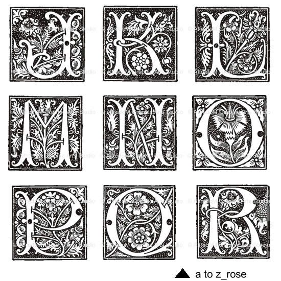 550x550 Renaissance Illuminated Capitals, Initials Letters Vector Clip Art
