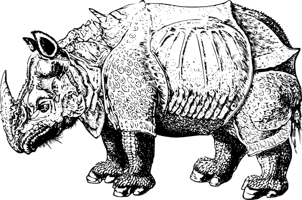 600x397 Renaissance Rhino Clip Art