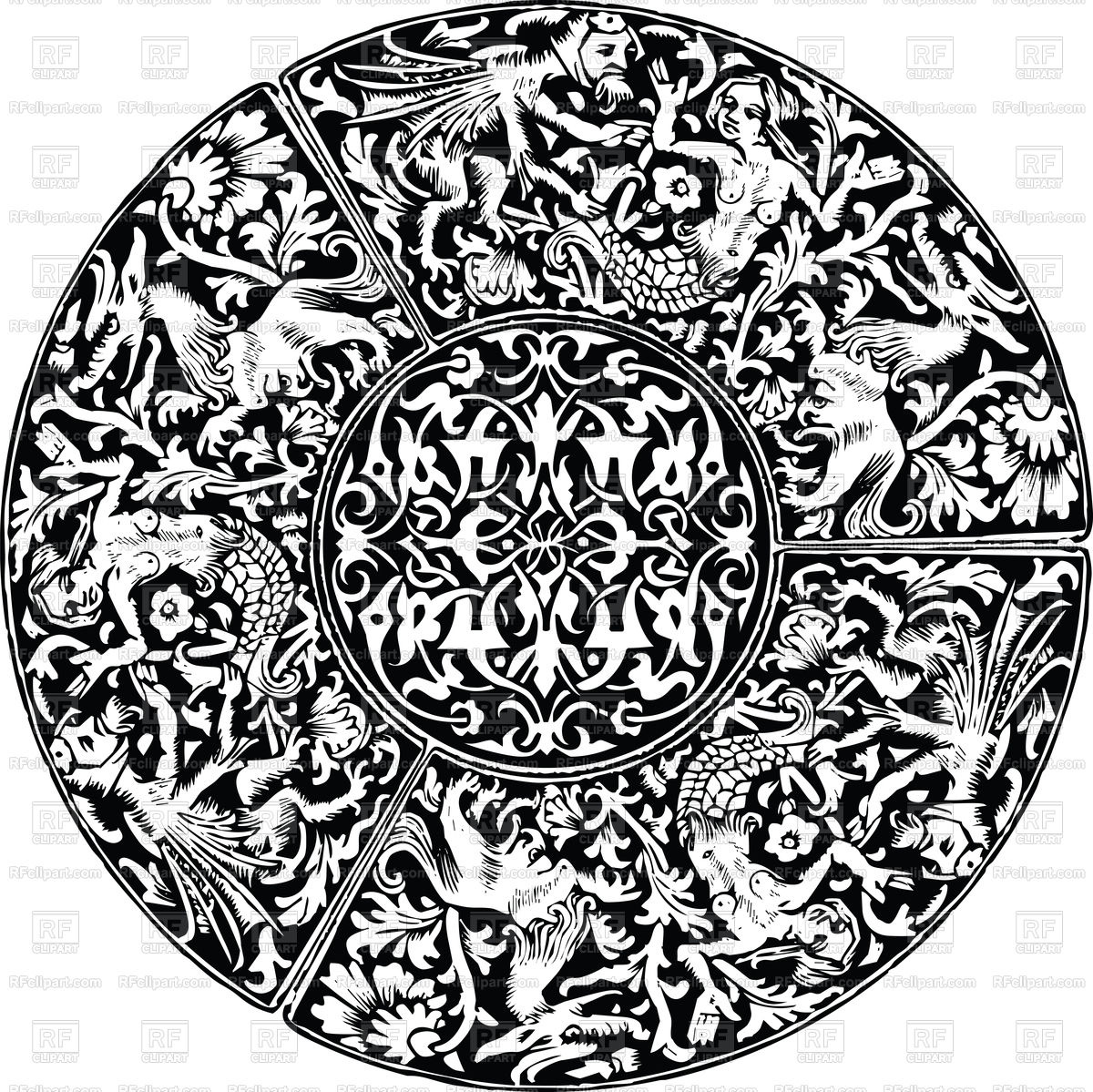 1200x1199 Renaissance Circle Pattern Vector Image Of Backgrounds, Textures