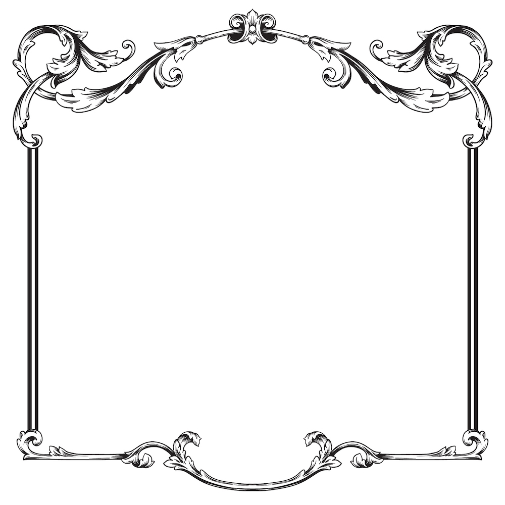 1000x1000 Frame Renaissance Carving Design Vector Ornament