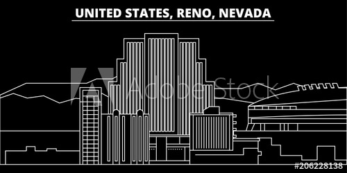 Reno, Nevada Silhouette Skyline Usa 500x250 Reno, Nevada Silhouette Skyline Usa