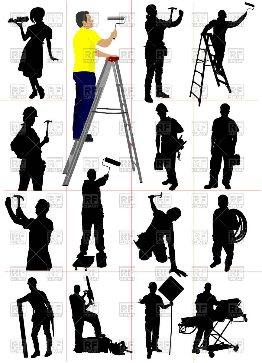 Silhouettes Of Mending And Renovation Workers 867x1200 Silhouettes Of Mending And Renovation Workers