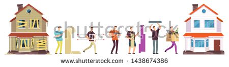 Vector Man Stock Vector Home Renovation Vector Man Repairs House 450x133 Vector Man Stock Vector Home Renovation Vector Man Repairs House