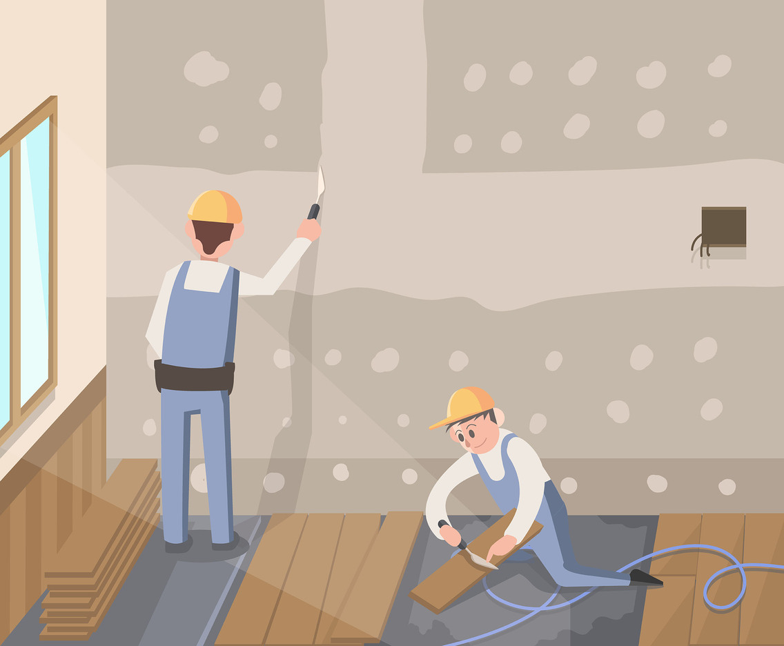Floor And Wall Renovation Vector Vector Art Graphics 1136x936 Floor And Wall Renovation Vector Vector Art Graphics