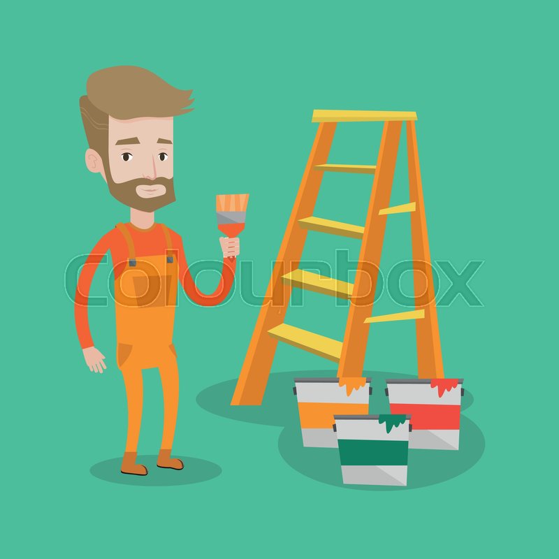 Hipster Painter With The Beard Holding Stock Vector Colourbox 800x800 Hipster Painter With The Beard Holding Stock Vector Colourbox