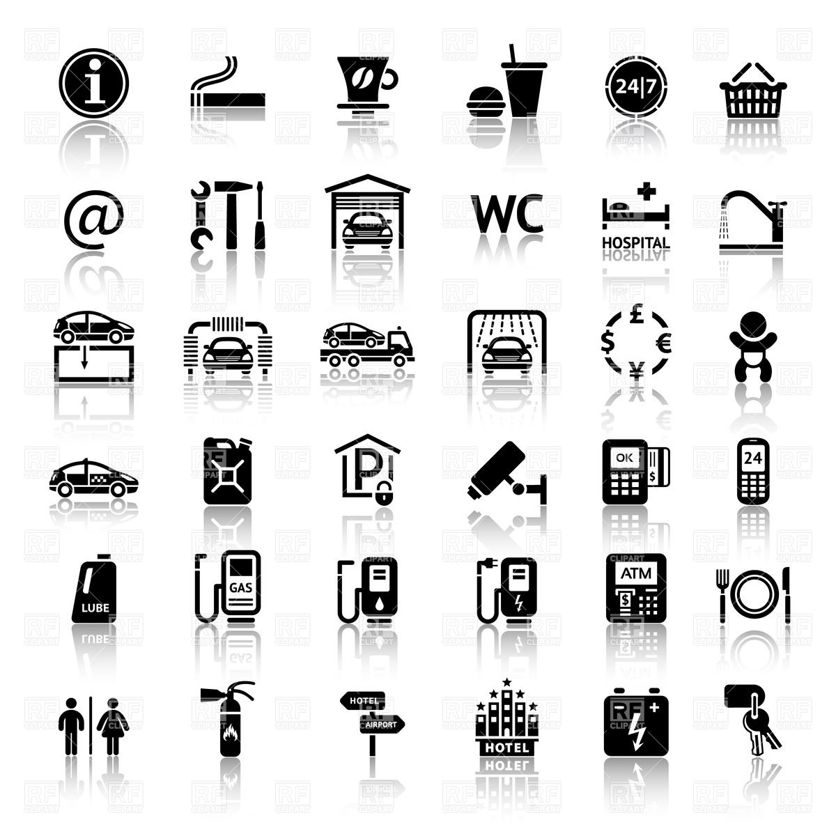 1200x1200 Car Services And Repair Vector Image Of Icons And Emblems