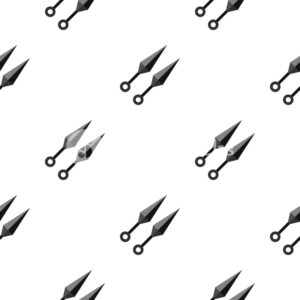 1000x1000 Kun Ninja Weapon Pattern Seamless Background In Flat Style