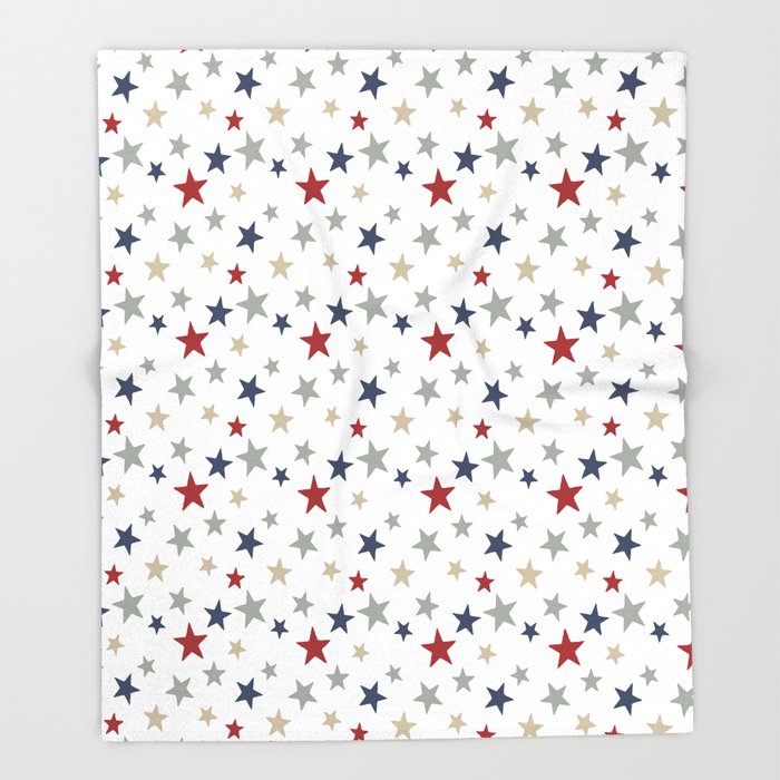 700x700 Patriotic Stars Red White Blue Repeating Pattern Vector Throw