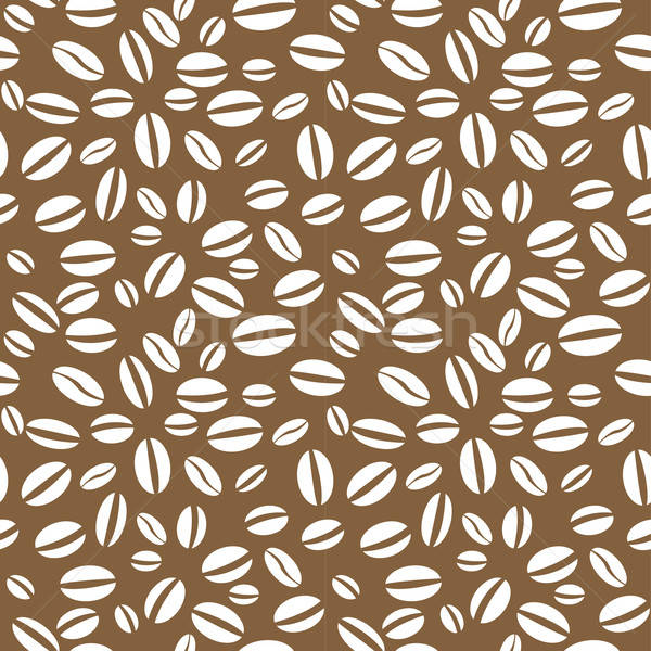 600x600 Vector Coffee Bean Seamless Repeating Pattern Vector Illustration