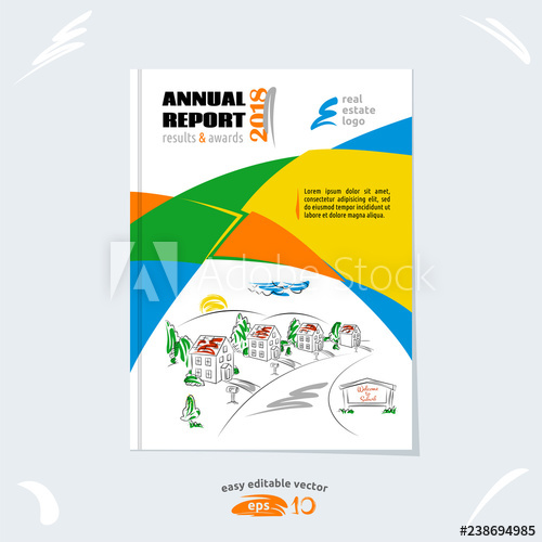 500x500 Brochure Template, Cover Design, Annual Report, Vector