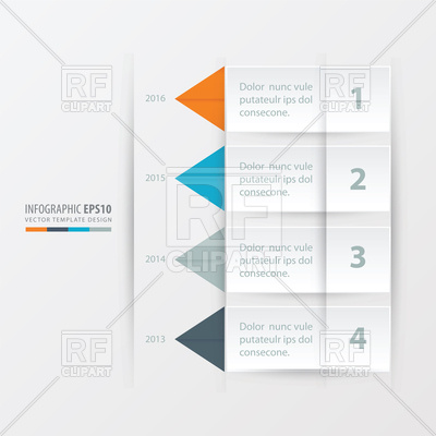 400x400 Orange, Blue, Gray Timeline Report Template Vector Image