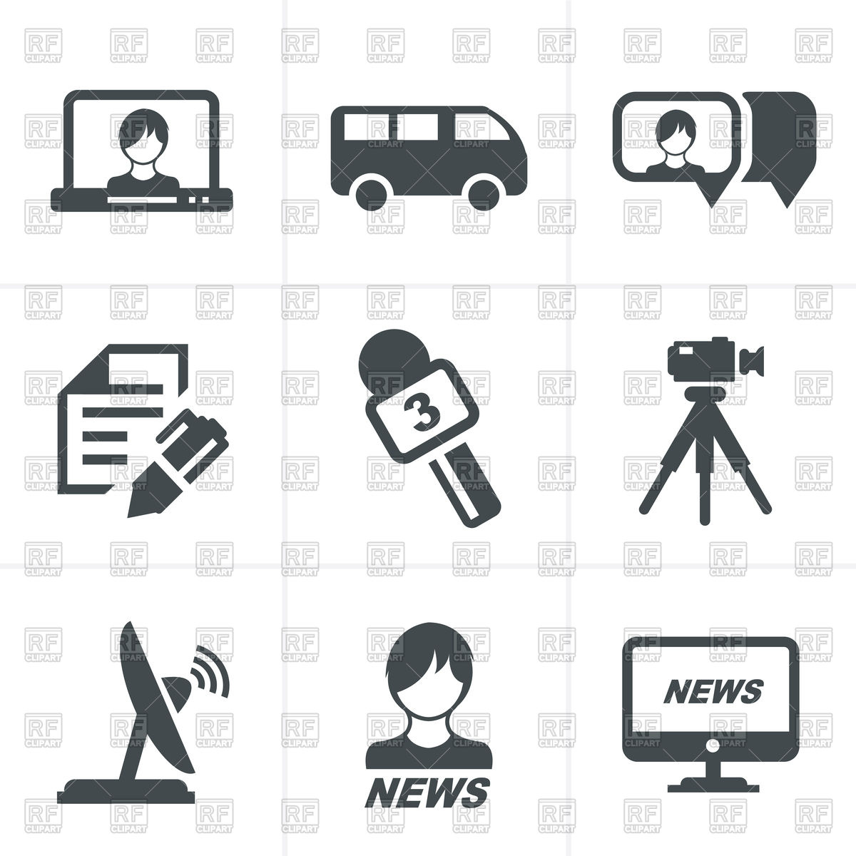 1200x1200 News Reporter Icons
