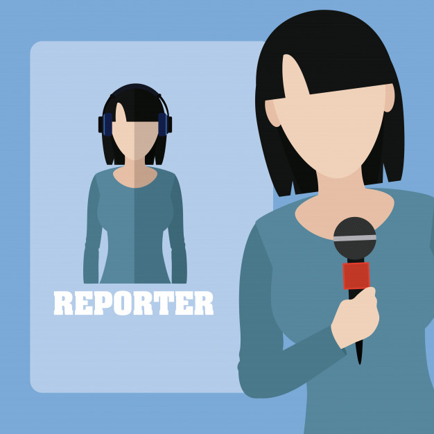 626x626 Woman Journalist Reporter Vector Premium Download