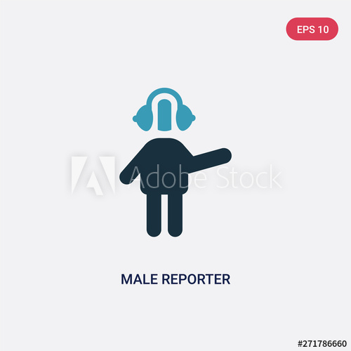 500x500 Two Color Male Reporter Vector Icon From People Concept Isolated