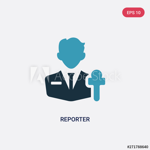 500x500 Two Color Reporter Vector Icon From Professions Jobs Concept