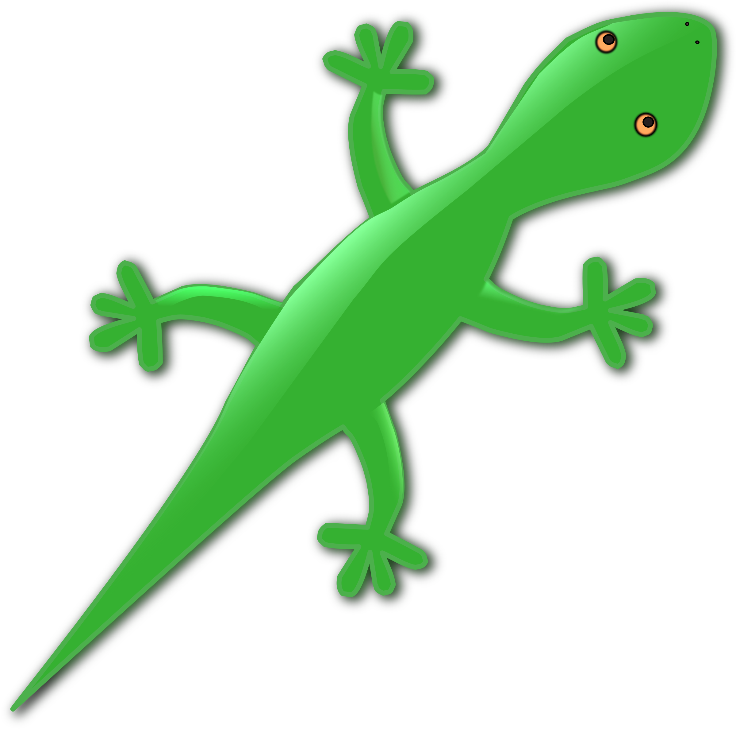 2400x2375 Green Gecko Lizard Vector Clipart Image