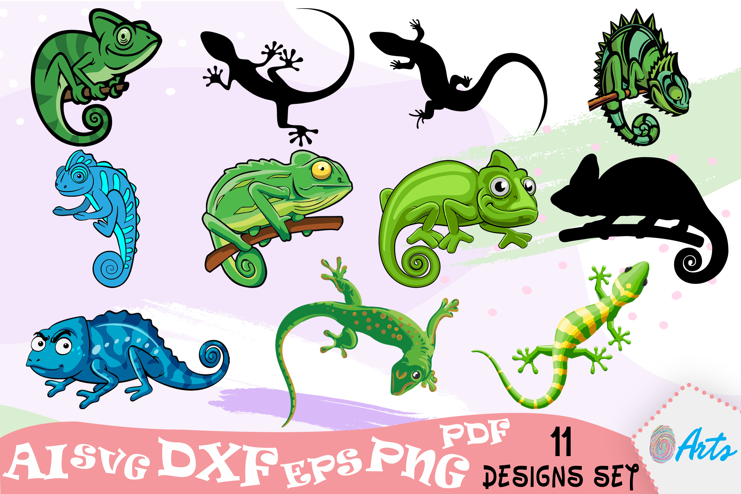 2896x1933 Chameleon Lizard Vector Art Designs Graphic