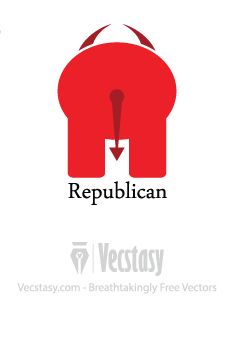 234x345 Funny Republican Elephant Vector