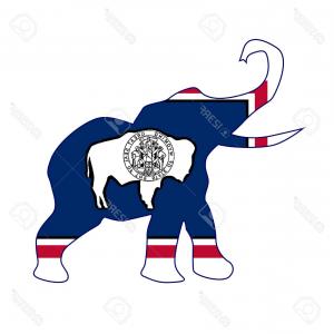 300x300 Photostock Vector The Wyoming Republican Elephant Flag Catchsplace