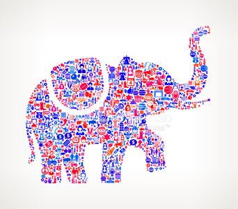 342x300 Republican Elephant Us Royalty Free Vector Art Pattern Stock