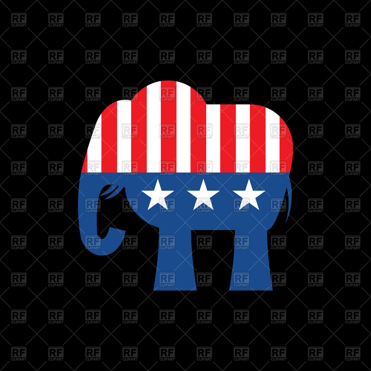 1200x1200 Republican Elephant And Us Flag Vector Image Of Conceptual