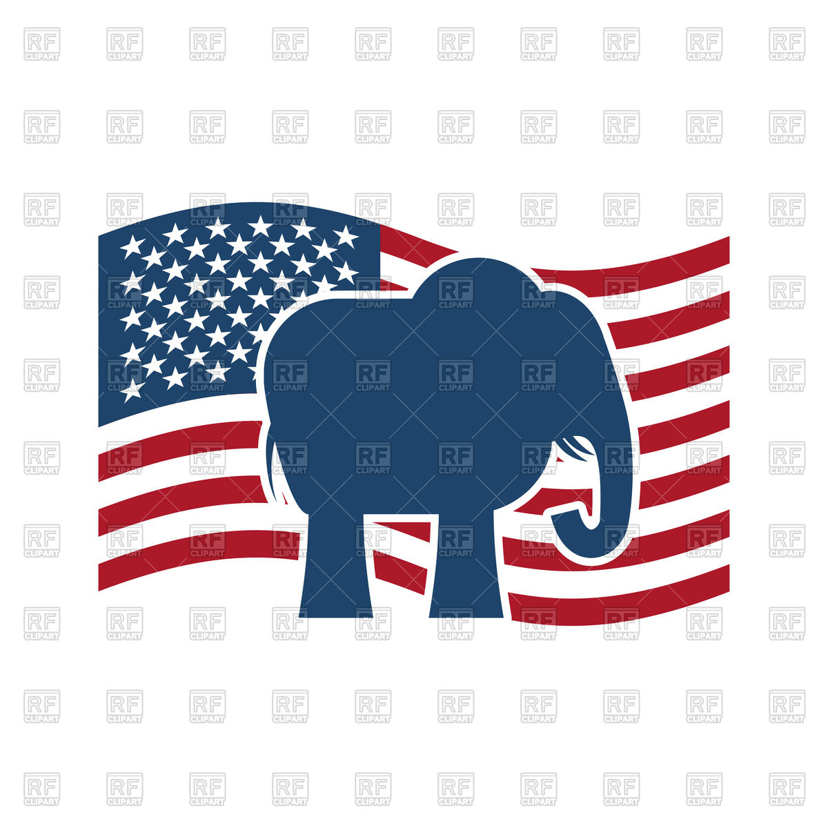 1200x1200 Republican Elephant And Us Flag Political Party America Vector