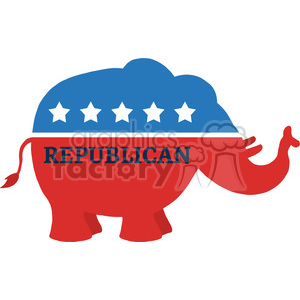 300x300 Red White And Blue Republican Elephant Vector Illustration Flat
