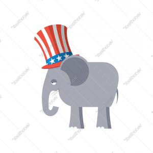 300x300 Elephant In Uncle Sam Hat Republican Elephant Vector Createmepink