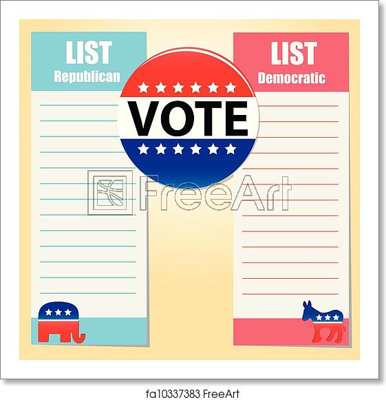 561x581 Free Art Print Of Democratic And Republican Party List