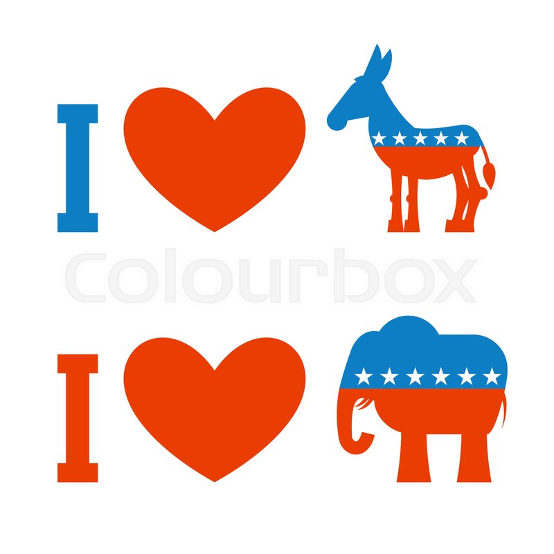 I Love Democrat I Like Republican Stock Vector Colourbox 800x800 I Love Democrat I Like Republican Stock Vector Colourbox