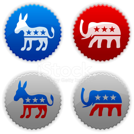 Republican And Democrat Symbols Stock Vector 440x440 Republican And Democrat Symbols Stock Vector