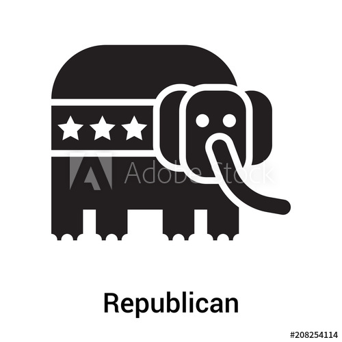 Republican Icon Vector Sign And Symbol Isolated On White 500x500 Republican Icon Vector Sign And Symbol Isolated On White