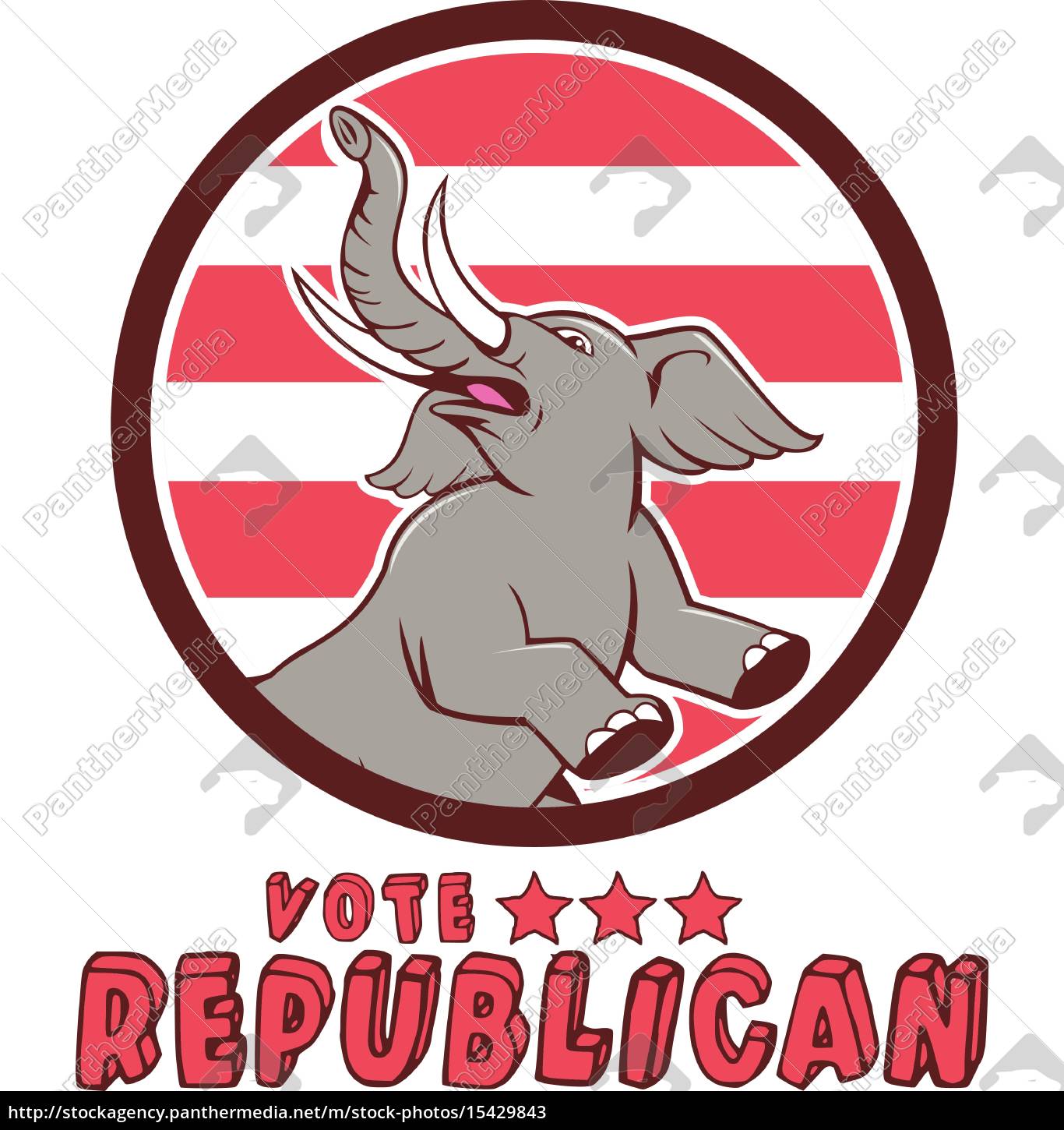 Vote Republican Elephant Mascot Circle Cartoon 1366x1450 Vote Republican Elephant Mascot Circle Cartoon