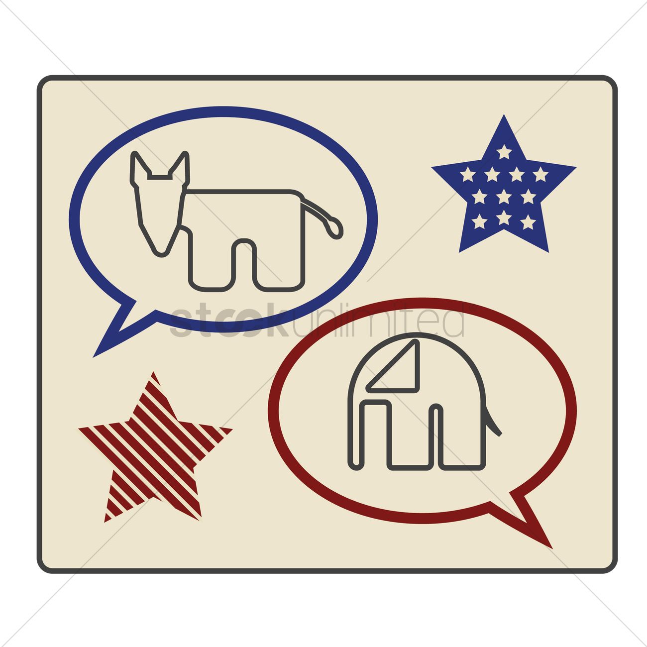1300x1300 Democratic And Republican Party Label Vector Image