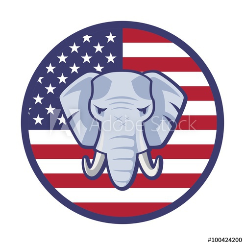 500x500 Republican Party Elephant American Vector Background Poster