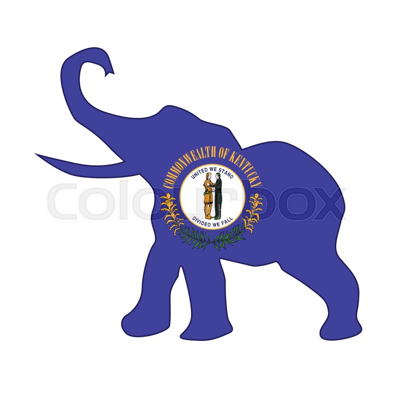 800x800 The Kentucky Republican Elephant Flag Stock Vector Colourbox