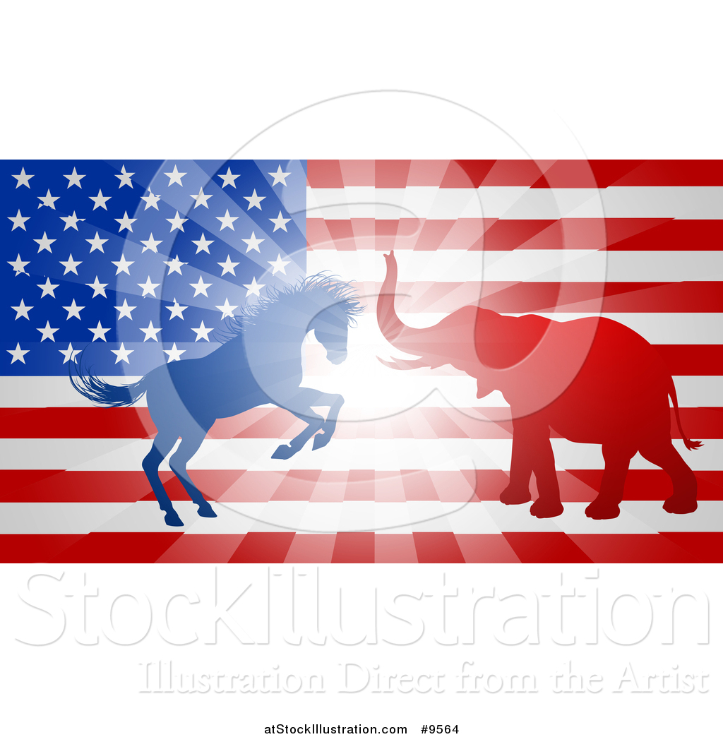 1024x1044 Vector Illustration Of A Silhouetted Political Democratic Donkey