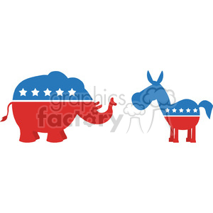 300x300 Political Elephant Republican Vs Donkey Democrat Vector