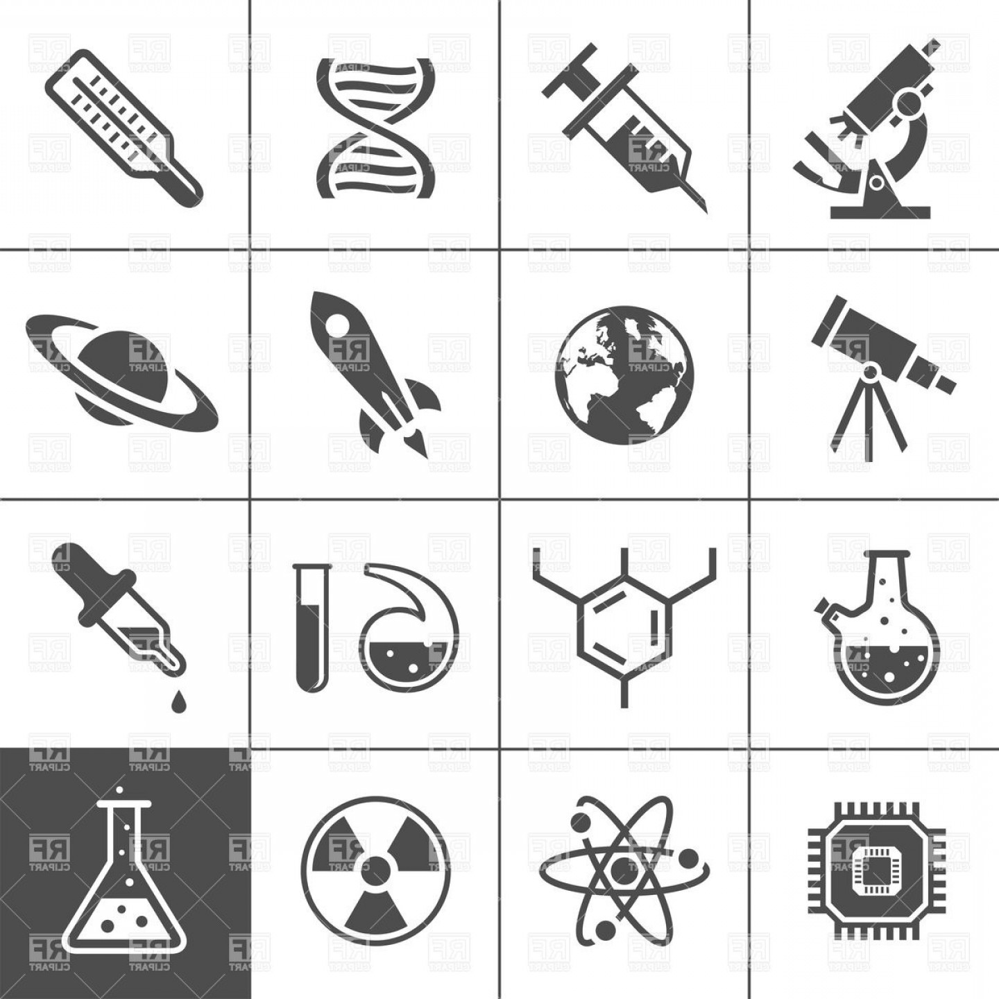 1440x1440 Research Icon Set Vector Clipart Geekchicpro