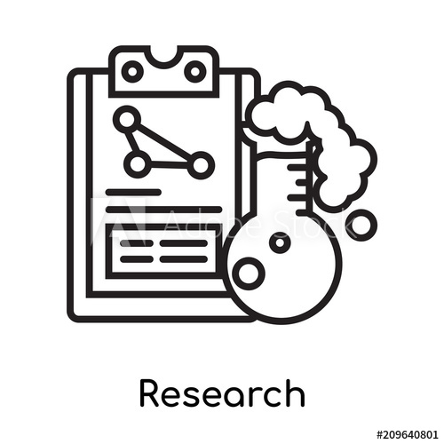 500x500 Research Icon Vector Sign And Symbol Isolated On White Background
