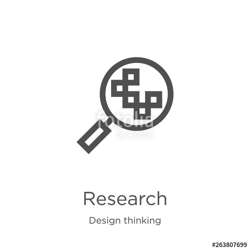 500x500 Research Icon Vector From Design Thinking Collection Thin Line